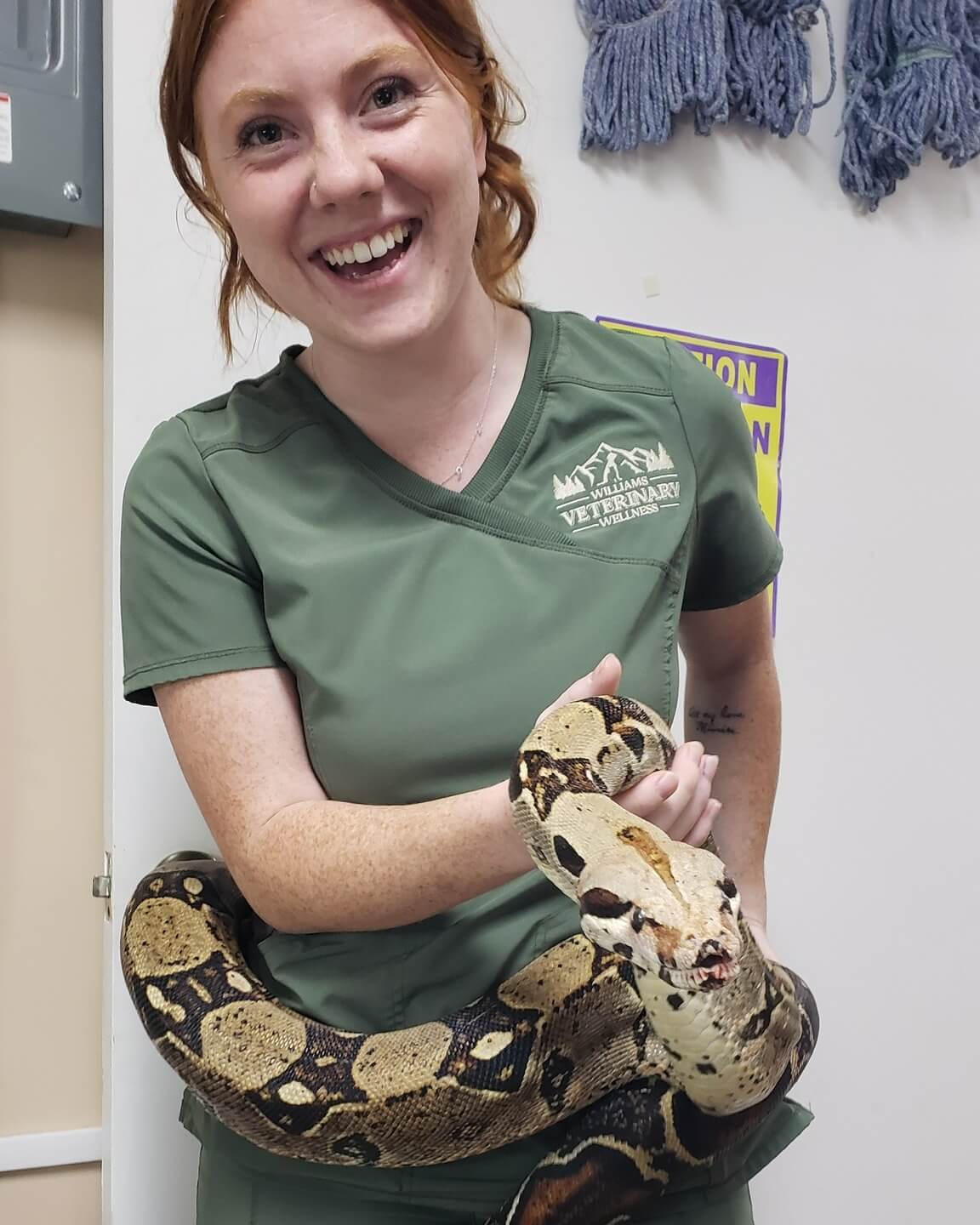 Molly holding a snake